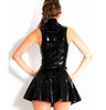 Patent Leather Slim Sexy Mini Dress